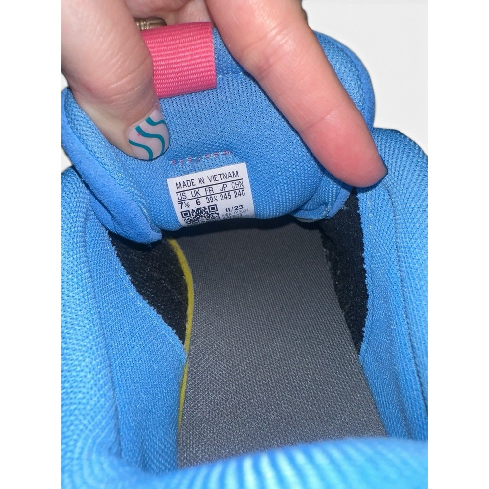 Adidas Women's VL Court 3.0 Shoes, Style# ID9074, Size 7.5 Blue Burst Gum - Picture 7 of 9